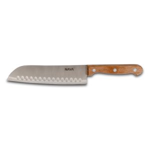 Aνοξείδωτο ατσάλινο μαχαίρι Santoku "Terrestrial" με ξύλινη λαβή 29.5cm